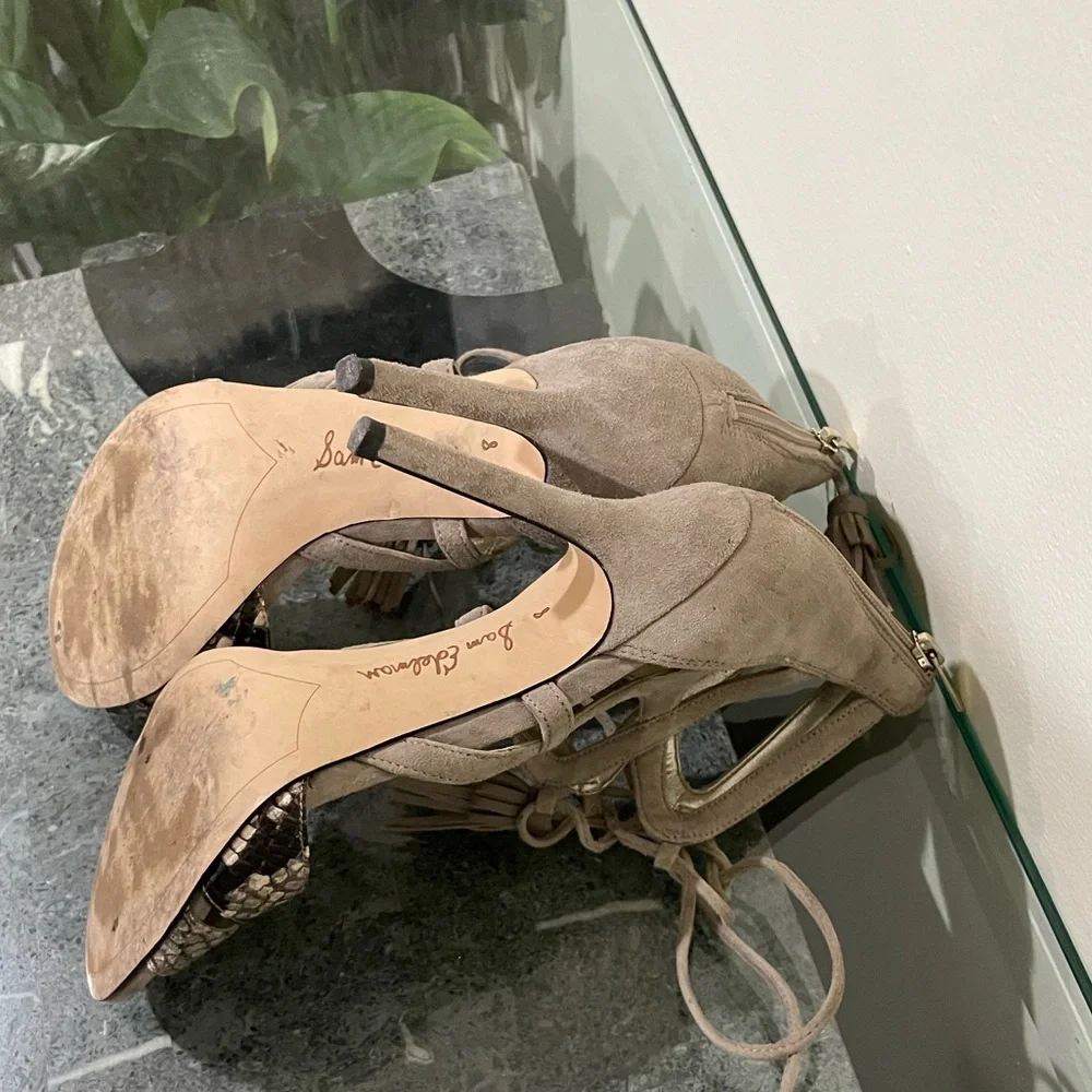 Sam Edelman Azela Tasseled Lace Up Sandals 8 - Picture 5 of 6